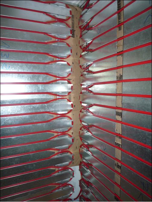 Mur chauffant en angle de pièce